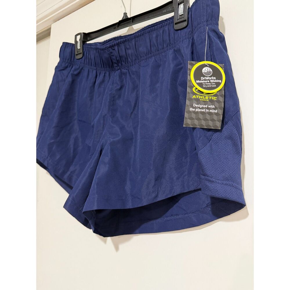 Athletic Works Navy Blue DriWorks Running Athletic Shorts Size L 12/14 NWT